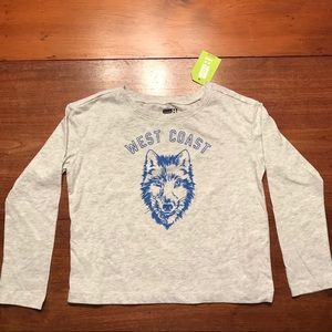 Girls or boys  crazy 8 grey long sleeve T